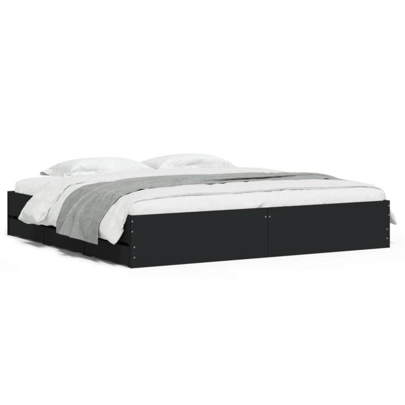 vidaXL Bettgestell mit Schubladen Schwarz 200x200 cm Holzwerkstoff Modell 11938031 von VIDAXL