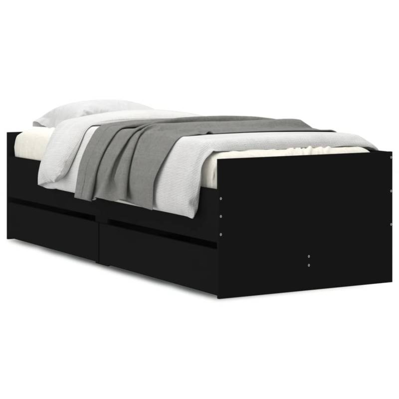 vidaXL Bettgestell mit Schubladen Schwarz 90x190 cm1953312 von VIDAXL