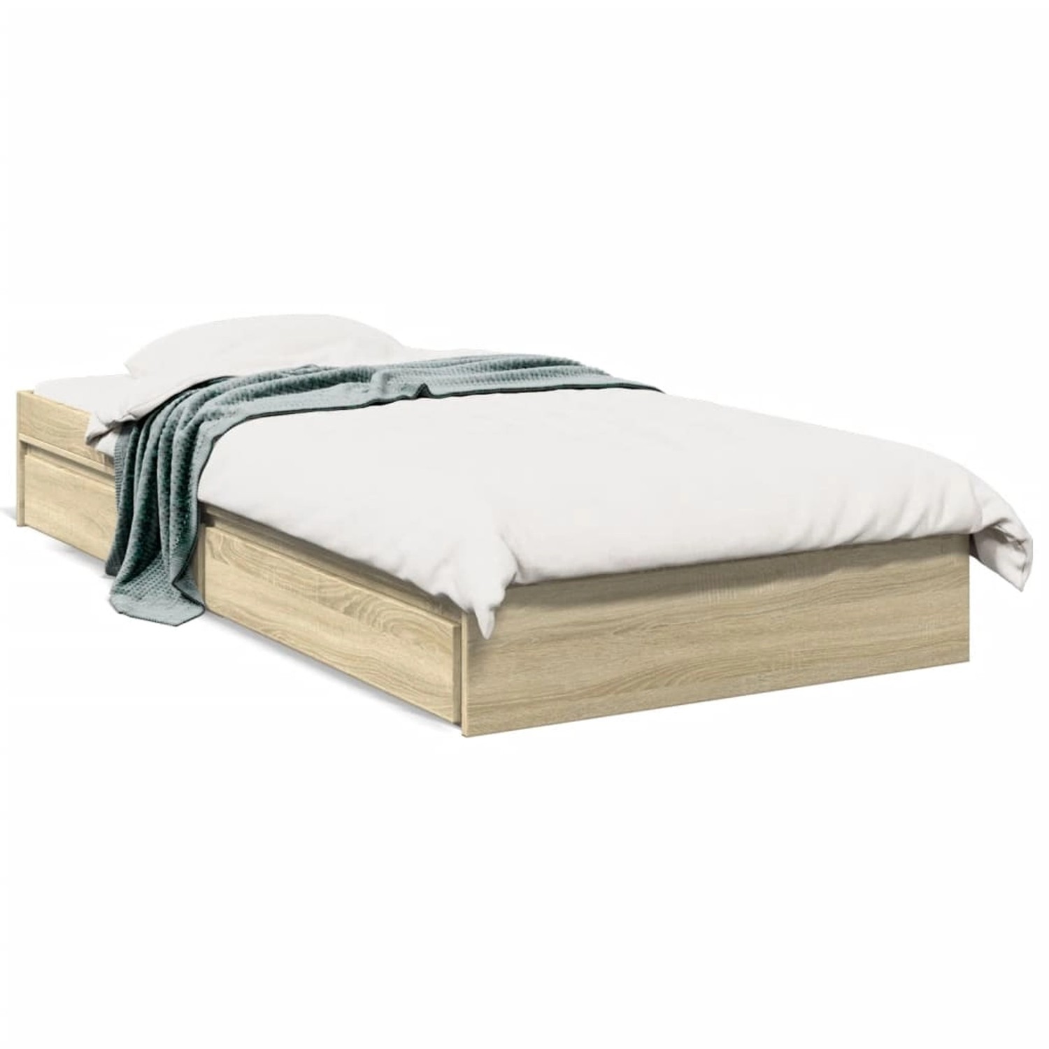 vidaXL Bettgestell mit Schubladen Sonoma-Eiche 100x200cm Holzwerkstoff Modell 12007306 von VIDAXL