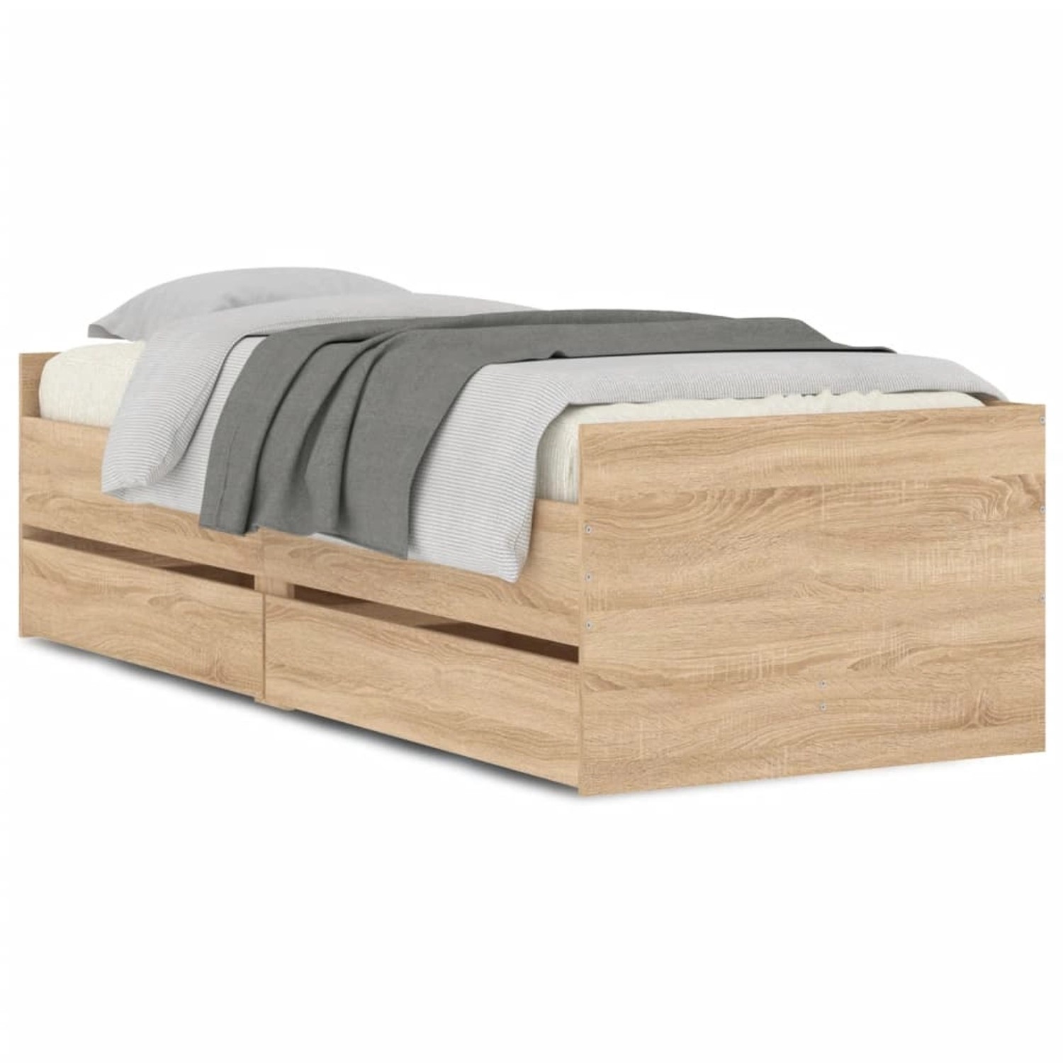 vidaXL Bettgestell mit Schubladen Sonoma-Eiche 90x190 cm1953399 von VIDAXL