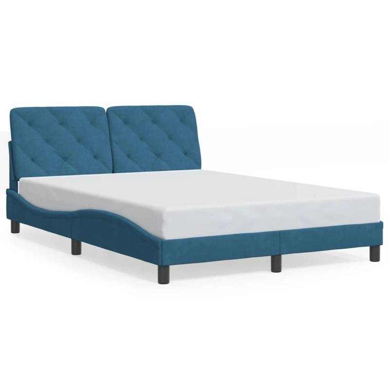 vidaXL Bettgestell ohne Matratze Blau 140x190 cm Samt 3207921 vidaXL Bettgestell ohne Matratze Blau 140x190 cm Samt 3207921 von VIDAXL