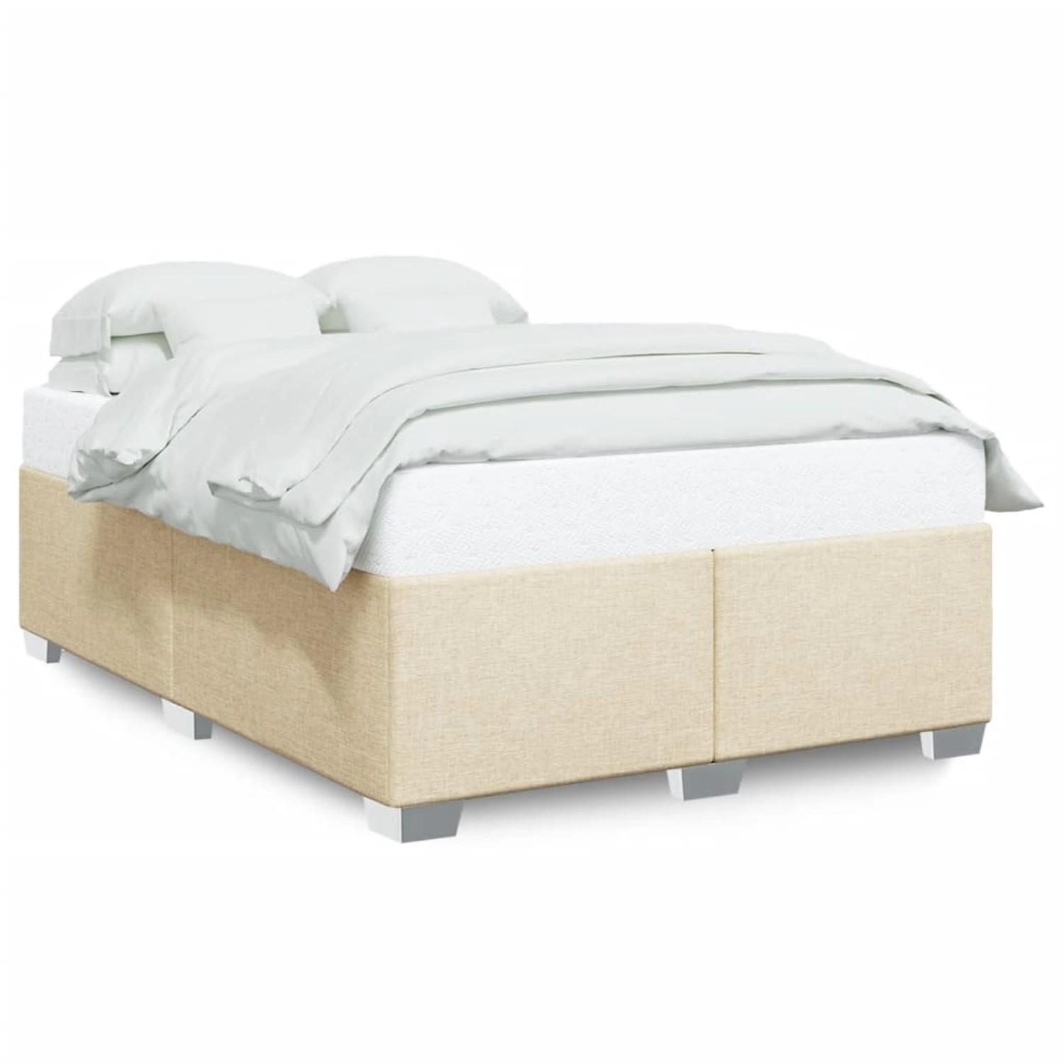 vidaXL Bettgestell ohne Matratze Creme 140x200 cm Stoff2105015 vidaXL Bettgestell ohne Matratze Creme 140x200 cm Stoff2105015 von VIDAXL