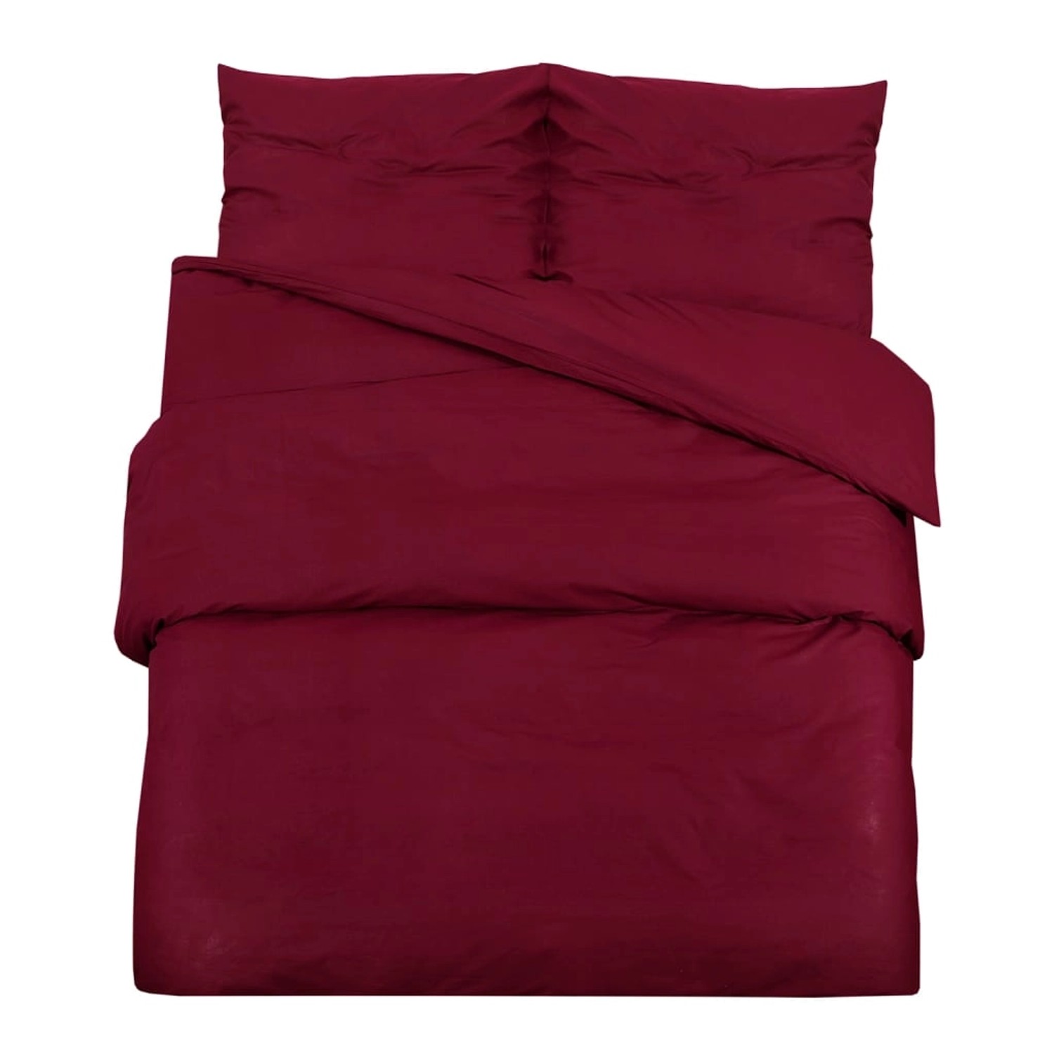 vidaXL Bettwäsche-Set Bordeauxrot 155x220 cm Leichte Mikrofaser 136039 von VIDAXL
