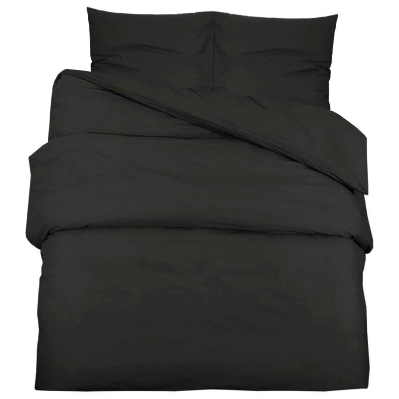 vidaXL Bettwäsche-Set Schwarz 260x220 cm Leichte Mikrofaser 135981 von VIDAXL