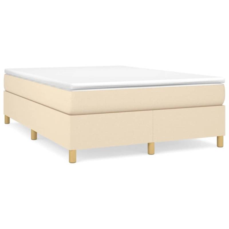 vidaXL Boxspringbett Creme 140x190 cm Stoff1397101 von VIDAXL