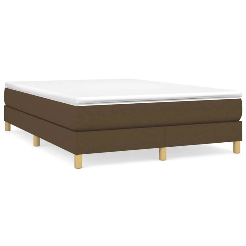 vidaXL Boxspringbett Dunkelbraun 140x190 cm Stoff1367367 von VIDAXL