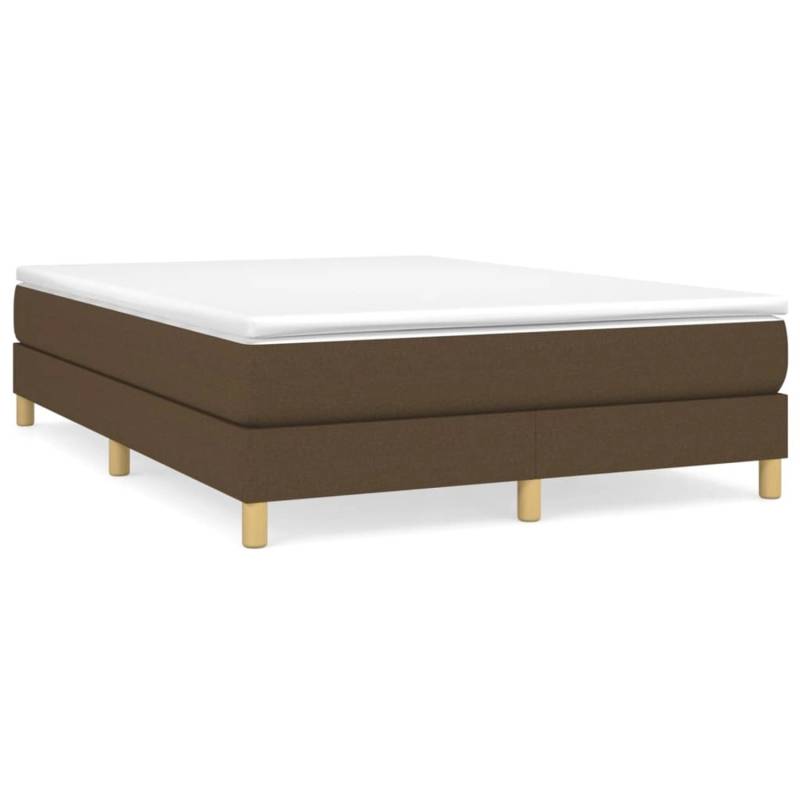 vidaXL Boxspringbett Dunkelbraun 140x200 cm Stoff1377922 von VIDAXL
