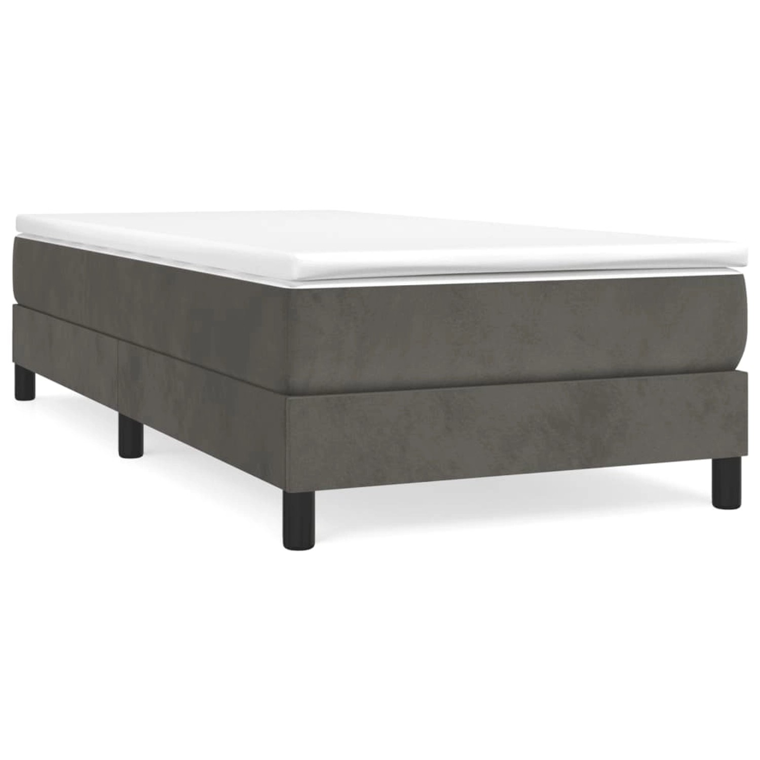 vidaXL Boxspringbett Dunkelgrau 100x200 cm Samt1398156 von VIDAXL