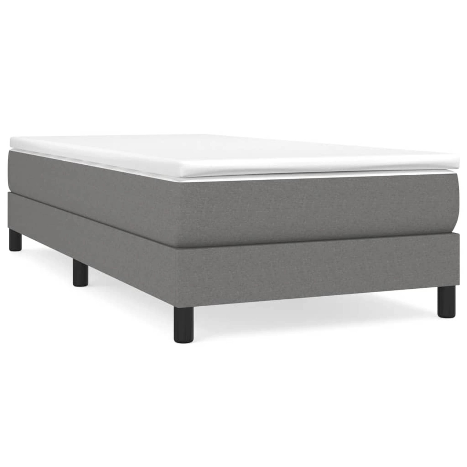 vidaXL Boxspringbett Dunkelgrau 100x200 cm Stoff1395278 von VIDAXL