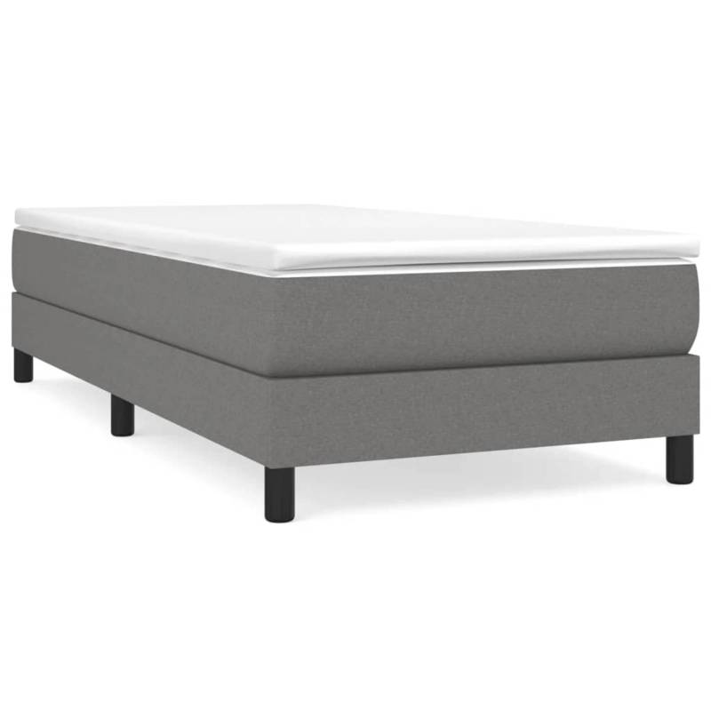 vidaXL Boxspringbett Dunkelgrau 100x200 cm Stoff1395278 von VIDAXL