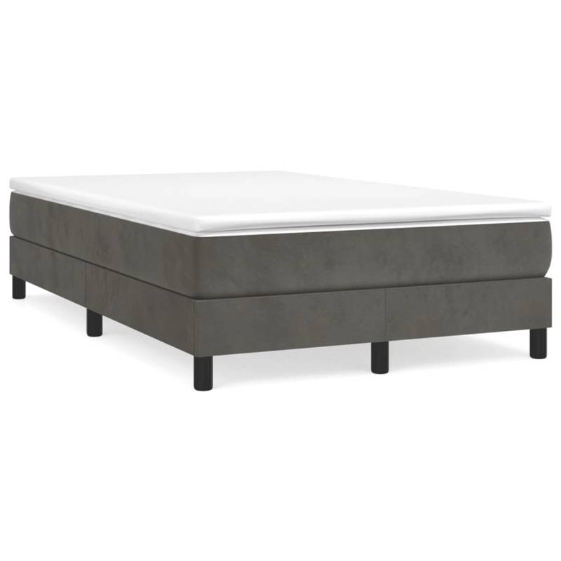 vidaXL Boxspringbett Dunkelgrau 120x200 cm Samt1396269 von VIDAXL