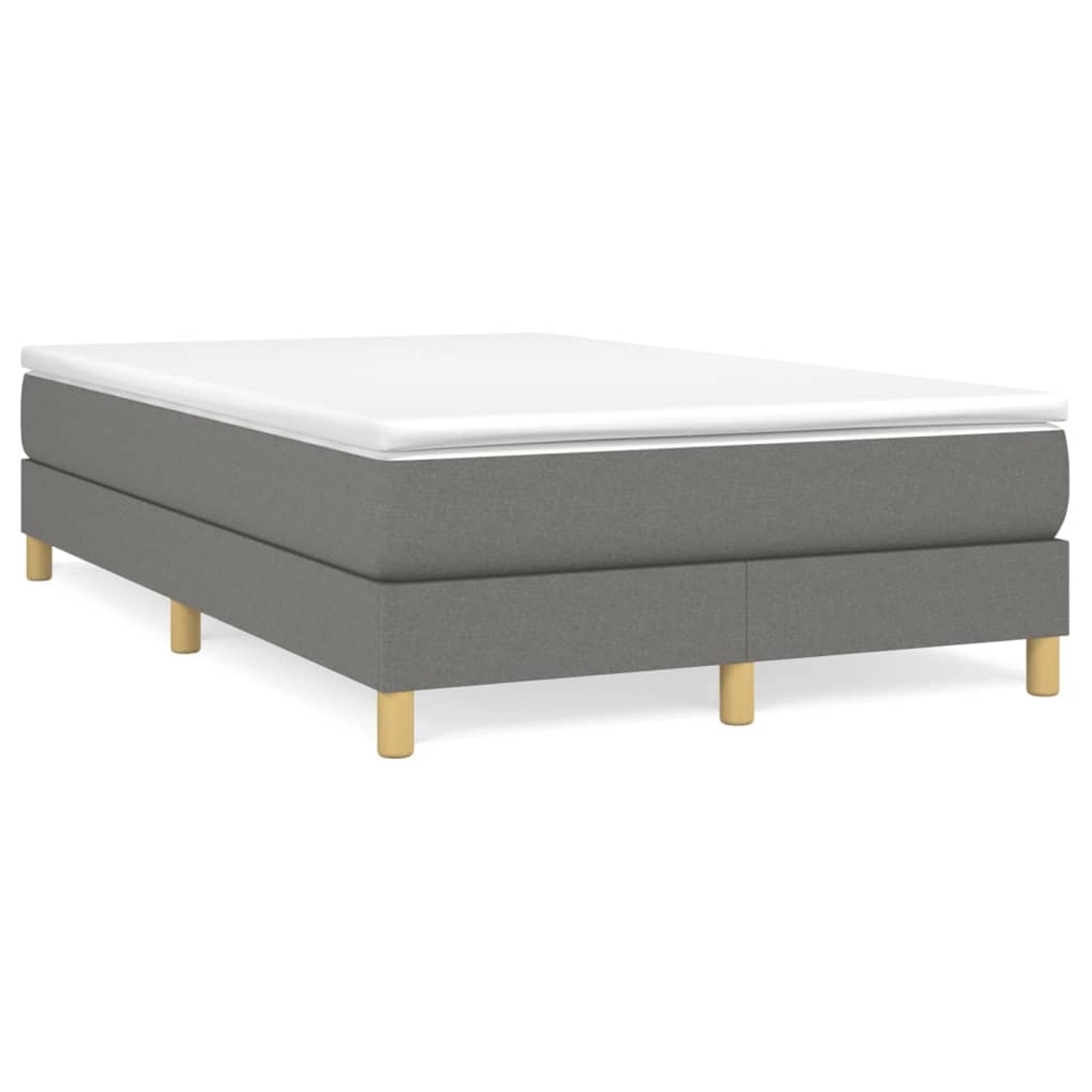 vidaXL Boxspringbett Dunkelgrau 120x200 cm Stoff1388447 von VIDAXL