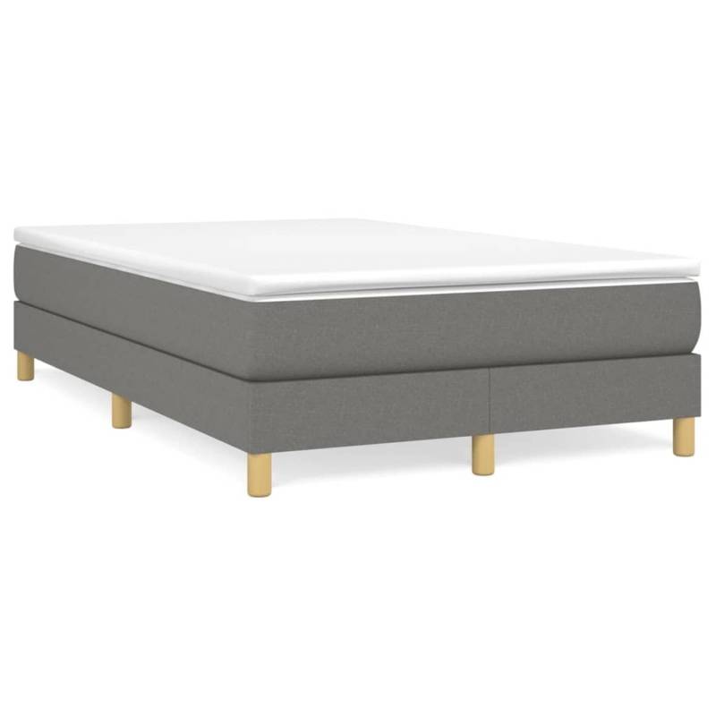 vidaXL Boxspringbett Dunkelgrau 120x200 cm Stoff1388447 von VIDAXL