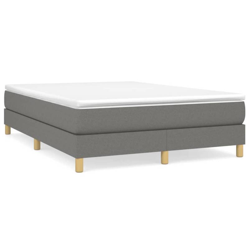 vidaXL Boxspringbett Dunkelgrau 140x190 cm Stoff1368446 von VIDAXL