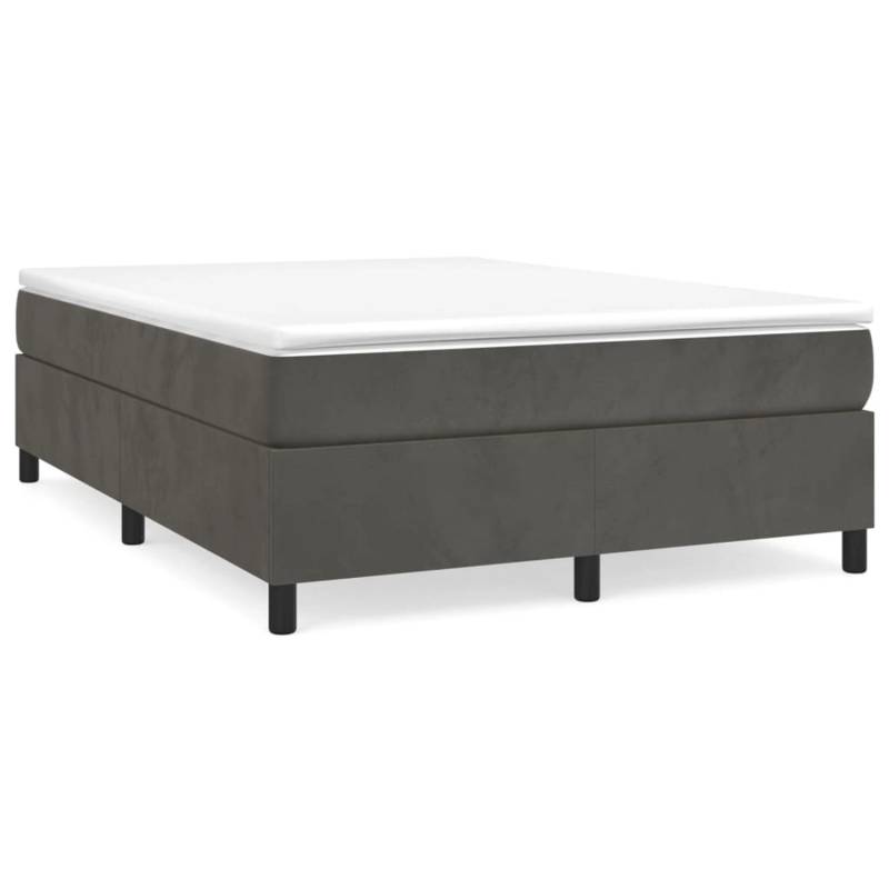 vidaXL Boxspringbett Dunkelgrau 140x200 cm Samt1393992 von VIDAXL