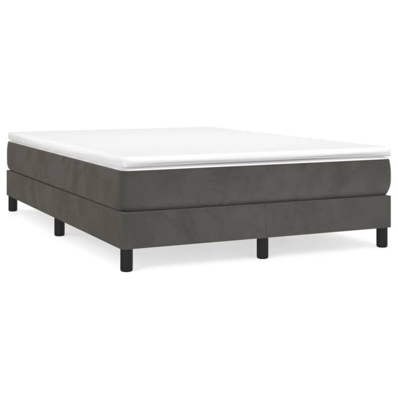 vidaXL Boxspringbett Dunkelgrau 140x200 cm Samt1399448 von VIDAXL