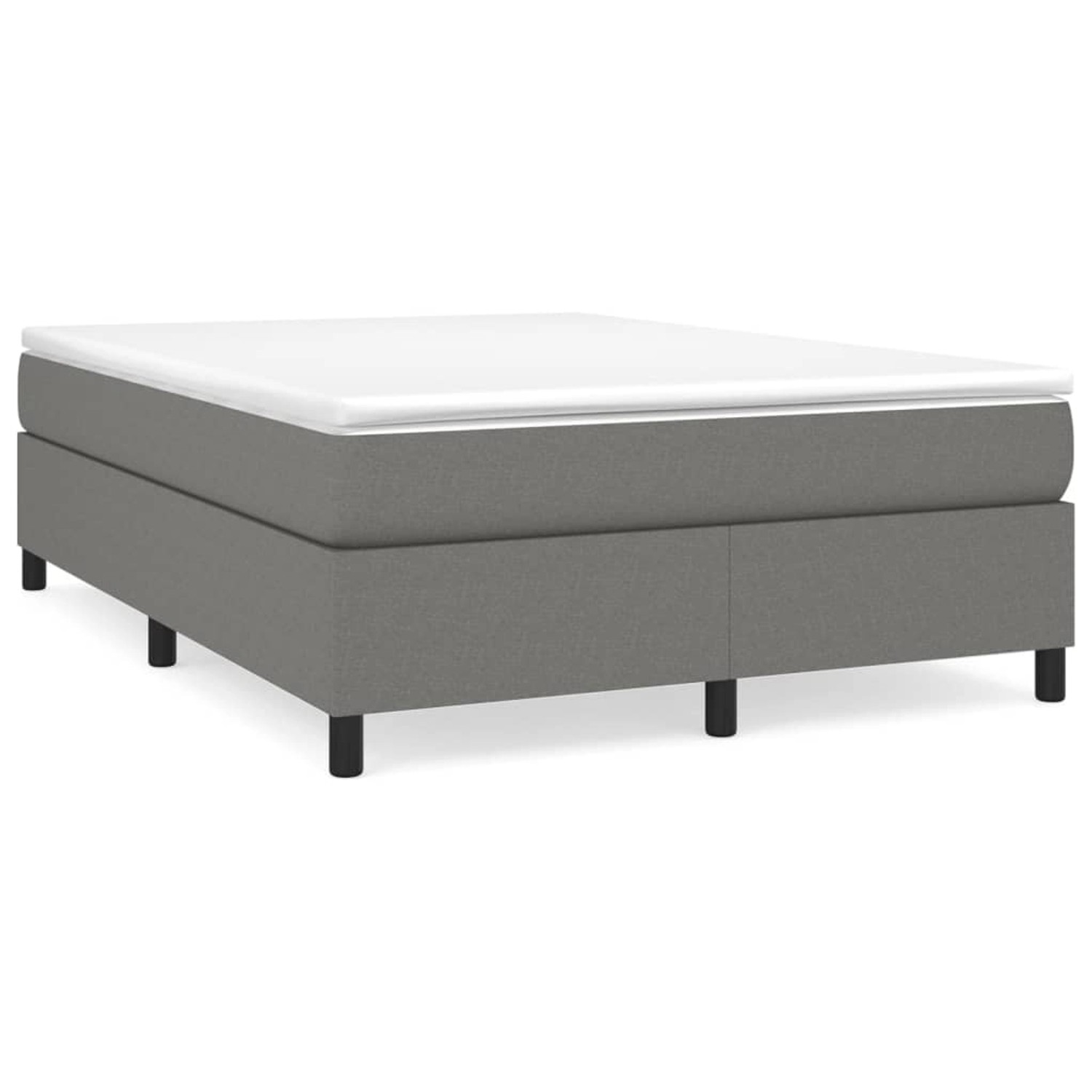 vidaXL Boxspringbett Dunkelgrau 140x200 cm Stoff1399322 von VIDAXL
