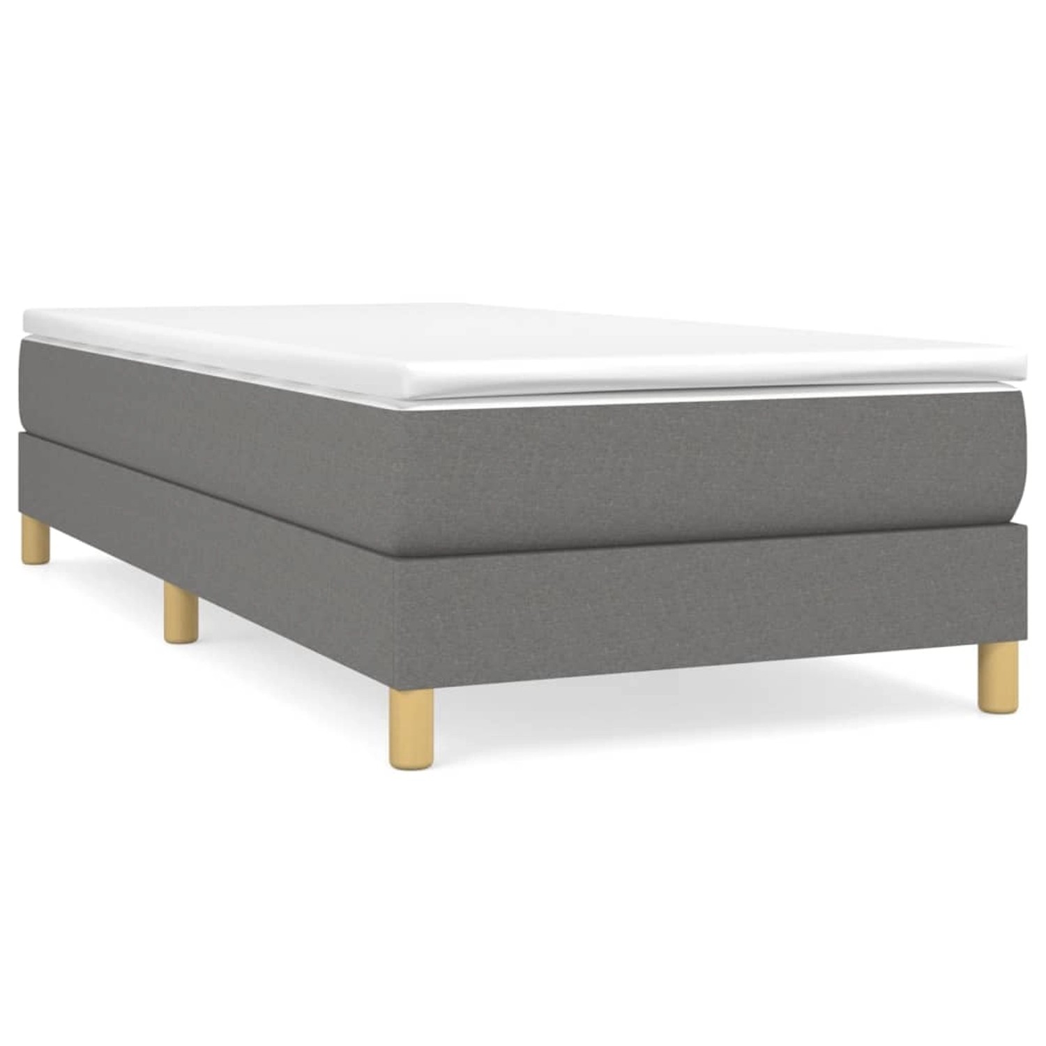 vidaXL Boxspringbett Dunkelgrau 80x200 cm Stoff1376996 von VIDAXL