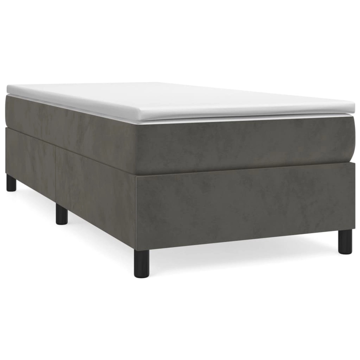 vidaXL Boxspringbett Dunkelgrau 90x190 cm Samt1378218 von VIDAXL