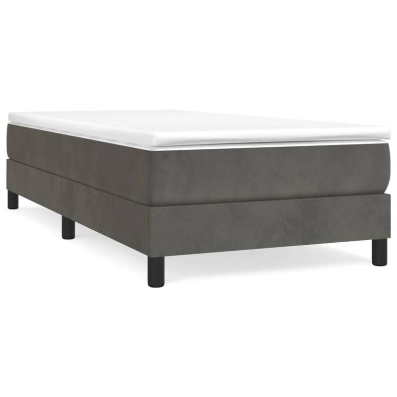 vidaXL Boxspringbett Dunkelgrau 90x190 cm Samt1537557 von VIDAXL