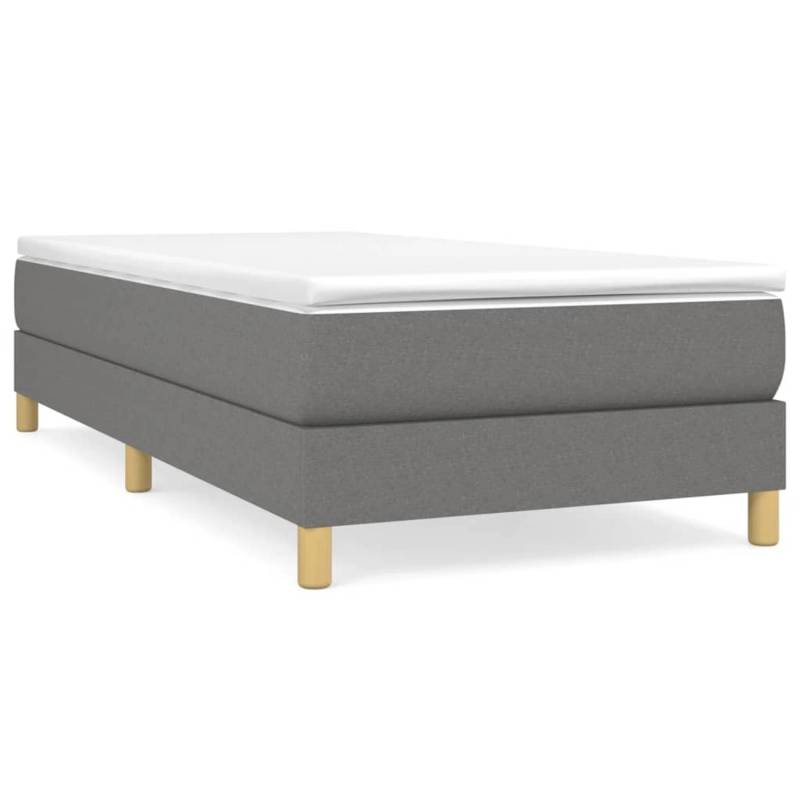 vidaXL Boxspringbett Dunkelgrau 90x190 cm Stoff1388667 von VIDAXL