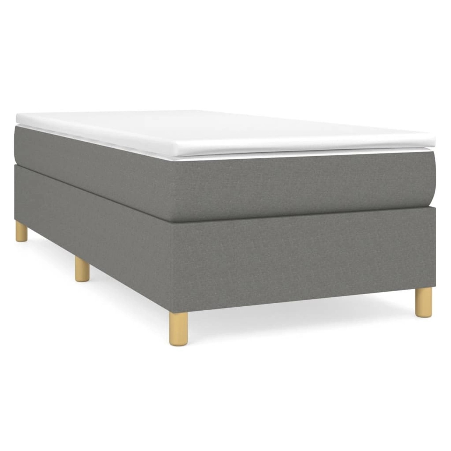 vidaXL Boxspringbett Dunkelgrau 90x190 cm Stoff1395499 von VIDAXL