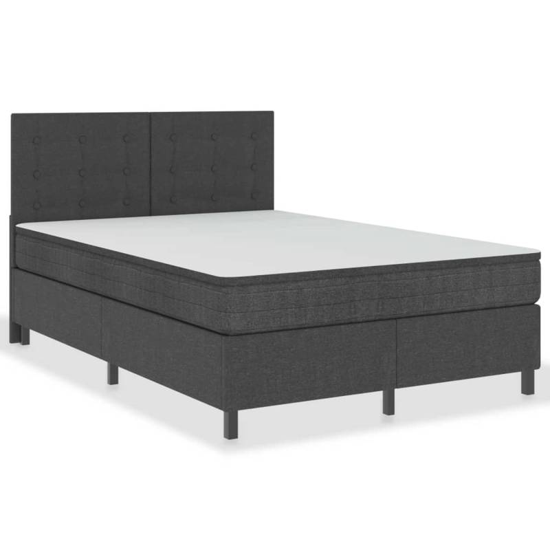 vidaXL Boxspringbett Dunkelgrau Stoff 140x200 cm627461 von VIDAXL