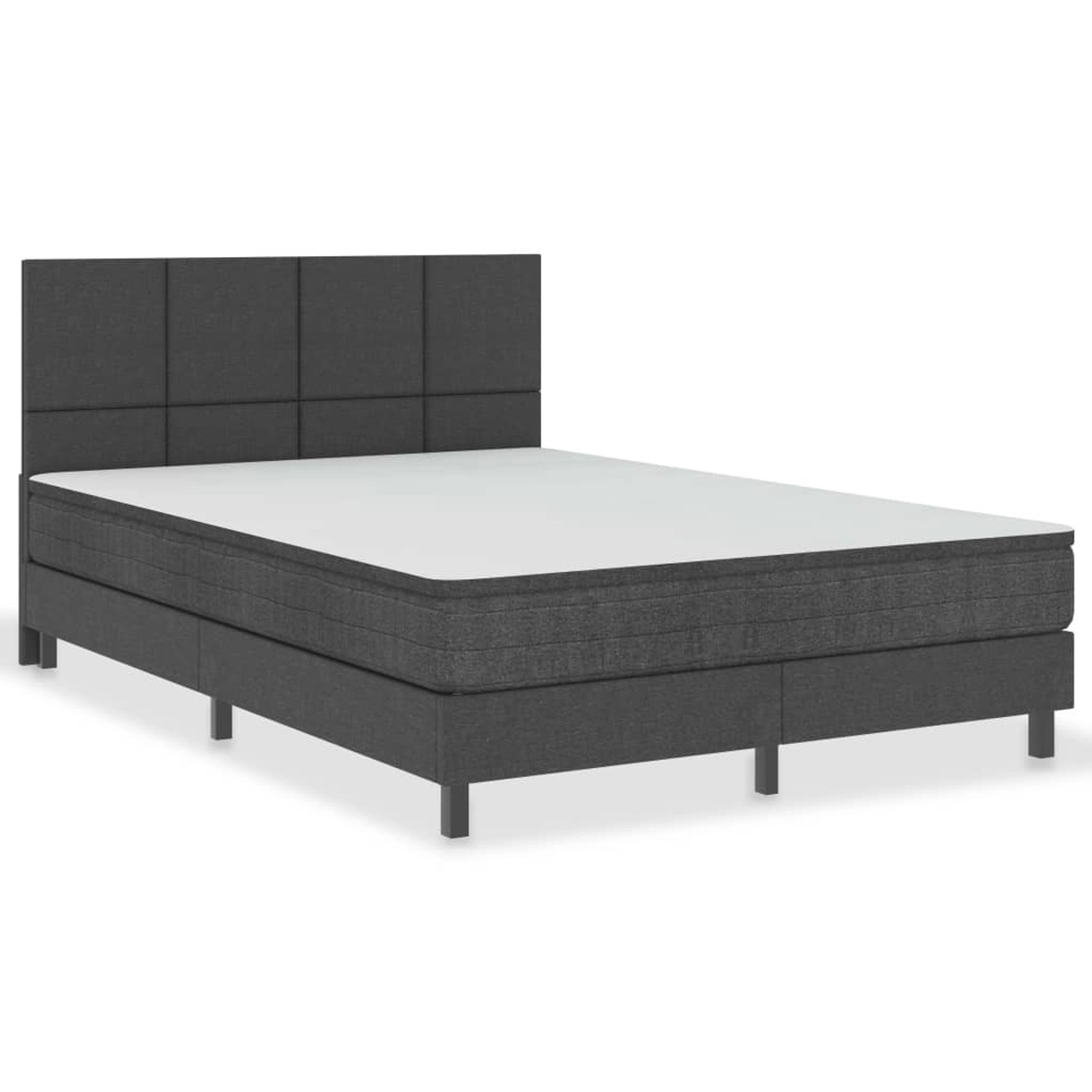 vidaXL Boxspringbett Dunkelgrau Stoff 160x200 cm627429 von VIDAXL