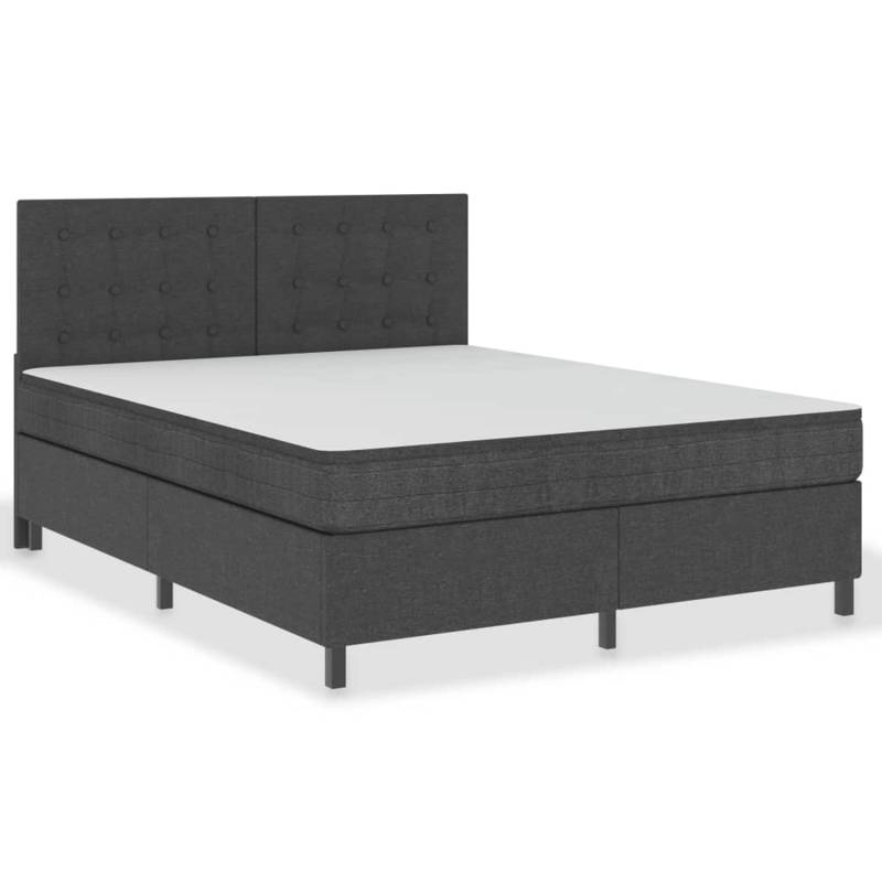 vidaXL Boxspringbett Dunkelgrau Stoff 160x200 cm627462 von VIDAXL