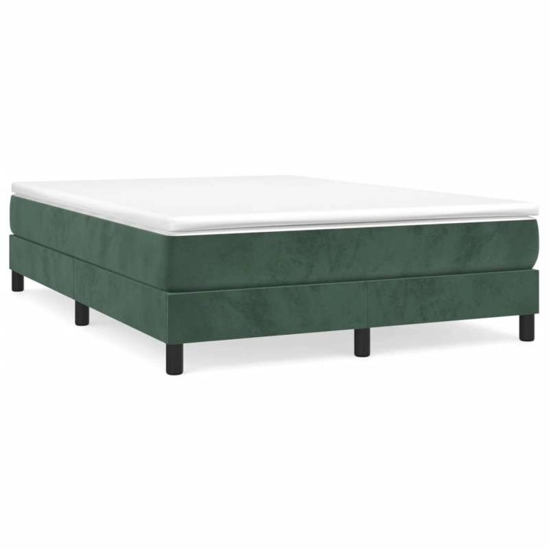 vidaXL Boxspringbett Dunkelgrün 140x190 cm Samt1346902 von VIDAXL