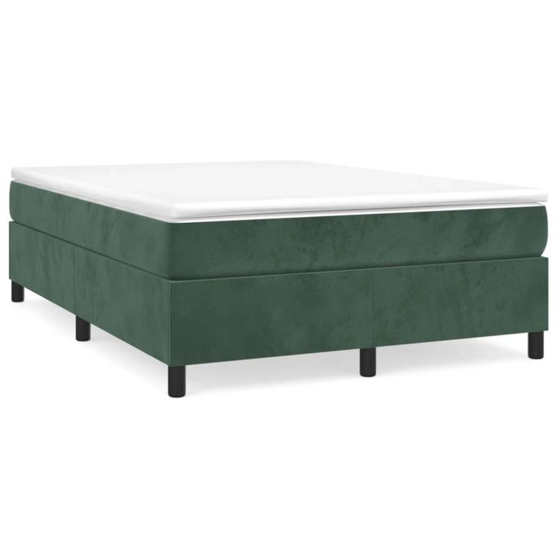 vidaXL Boxspringbett Dunkelgrün 140x190 cm Samt1366978 von VIDAXL