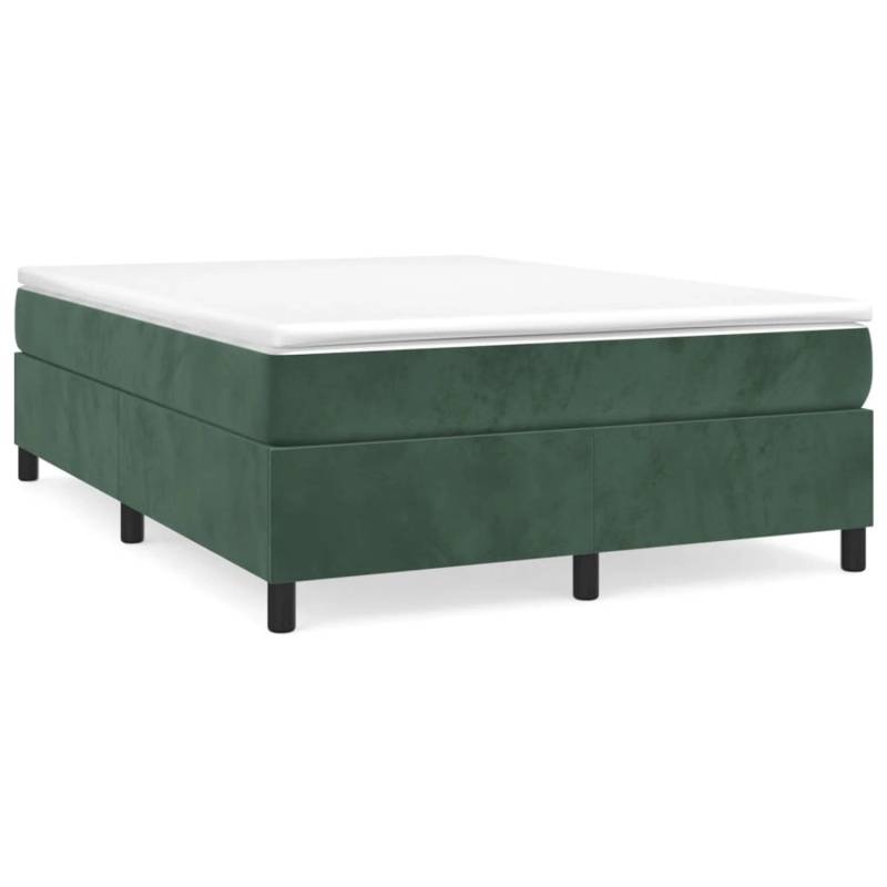 vidaXL Boxspringbett Dunkelgrün 140x200 cm Samt1359319 von VIDAXL