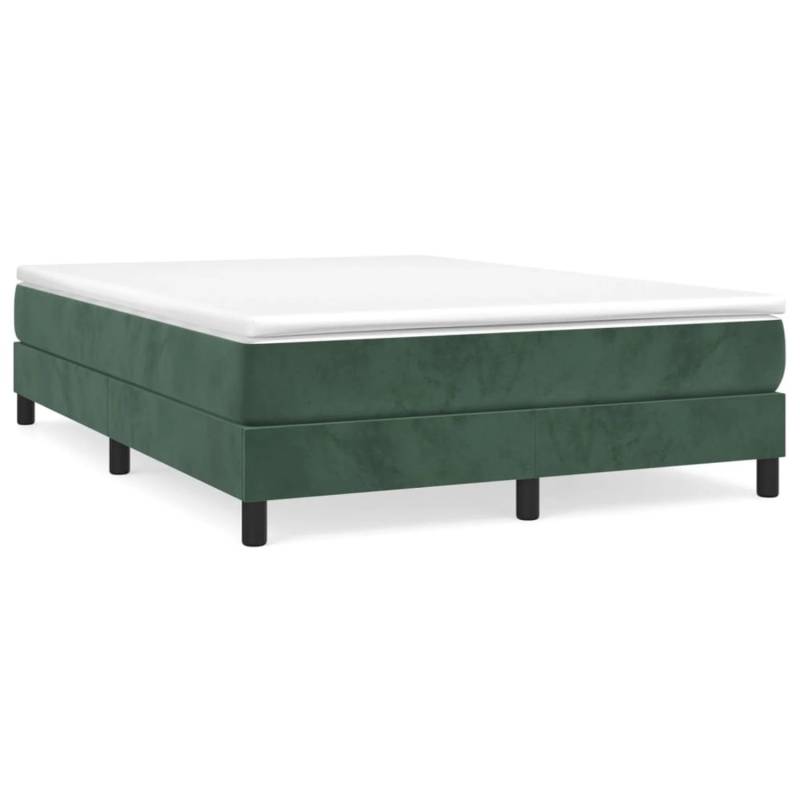 vidaXL Boxspringbett Dunkelgrün 140x200 cm Samt1396898 von VIDAXL