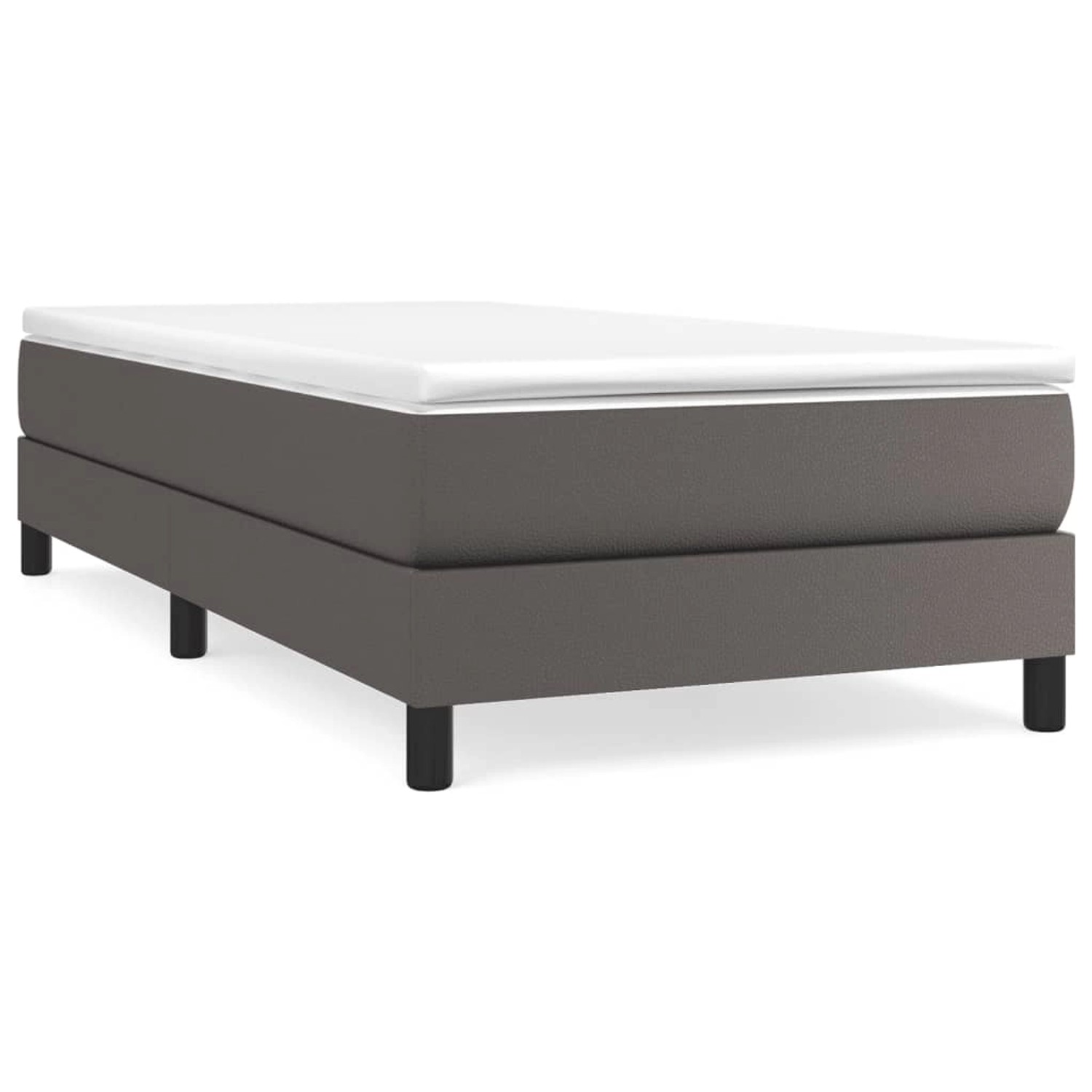 vidaXL Boxspringbett Grau 100x200 cm Kunstleder1371011 von VIDAXL