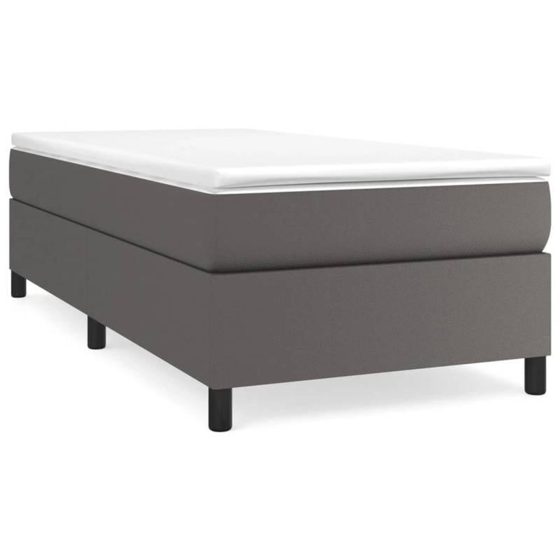 vidaXL Boxspringbett Grau 100x200 cm Kunstleder1465996 von VIDAXL