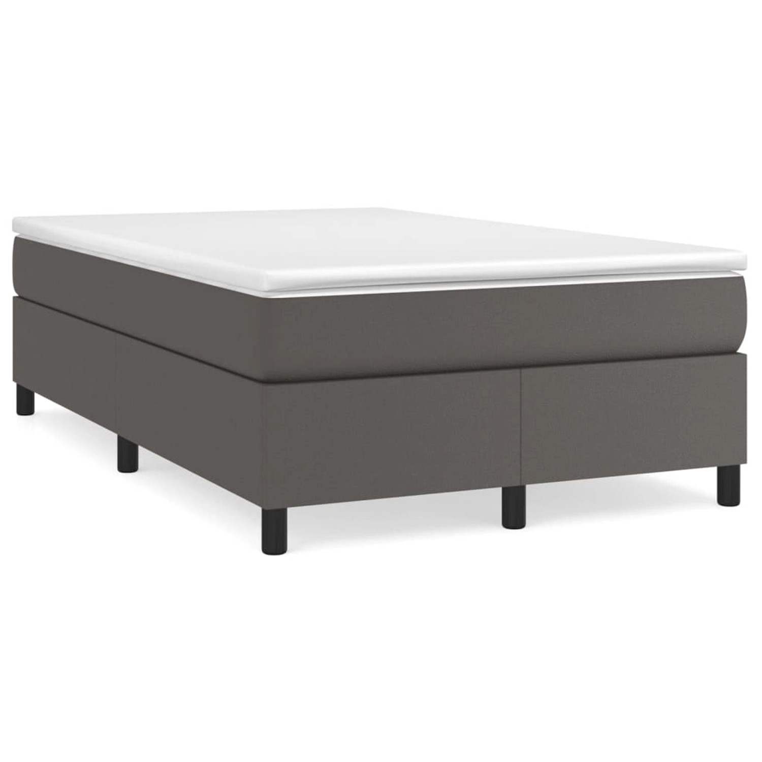 vidaXL Boxspringbett Grau 120x200 cm Kunstleder1469534 von VIDAXL