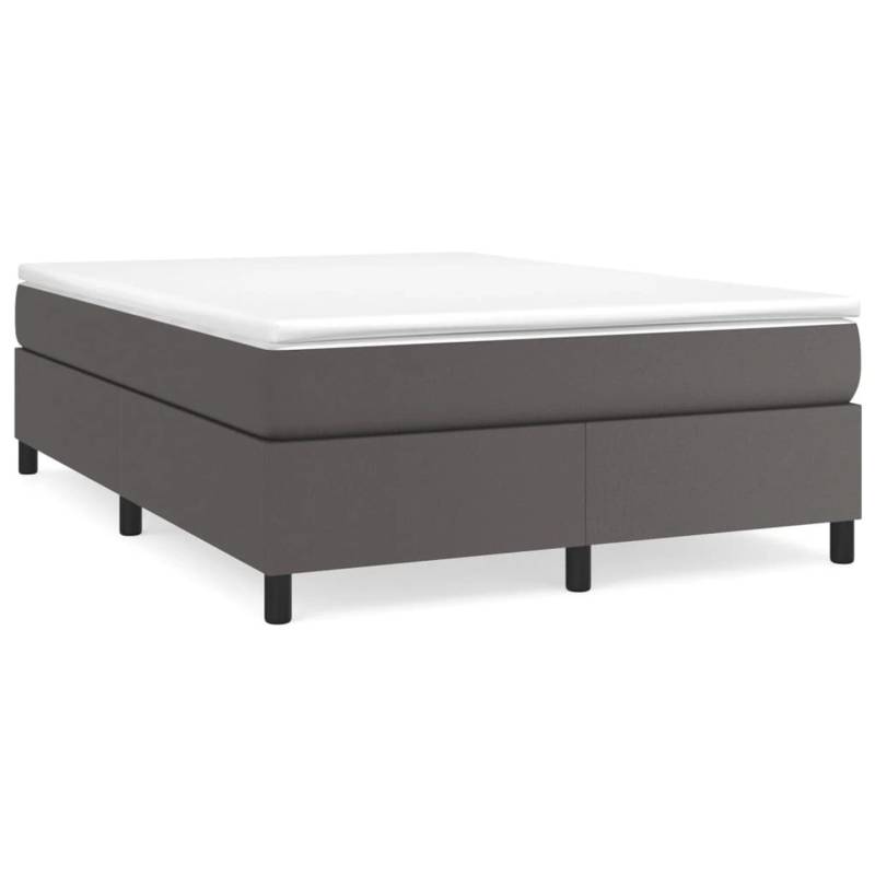 vidaXL Boxspringbett Grau 140x190 cm Kunstleder1465964 von VIDAXL