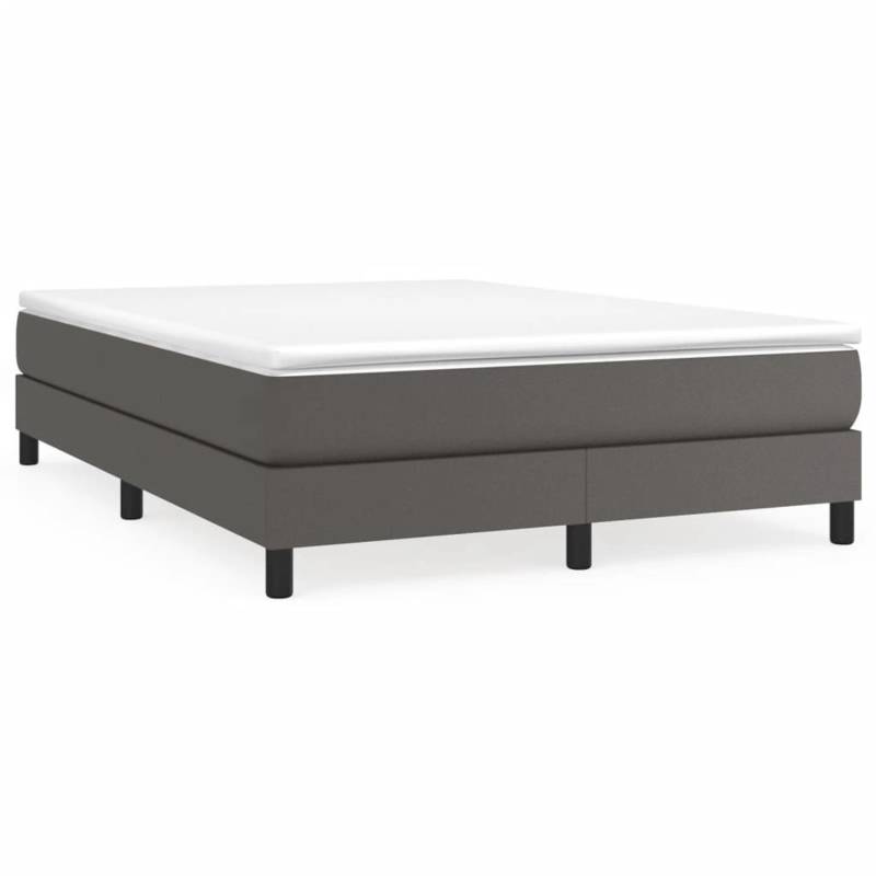 vidaXL Boxspringbett Grau 140x200 cm Kunstleder1370963 von VIDAXL