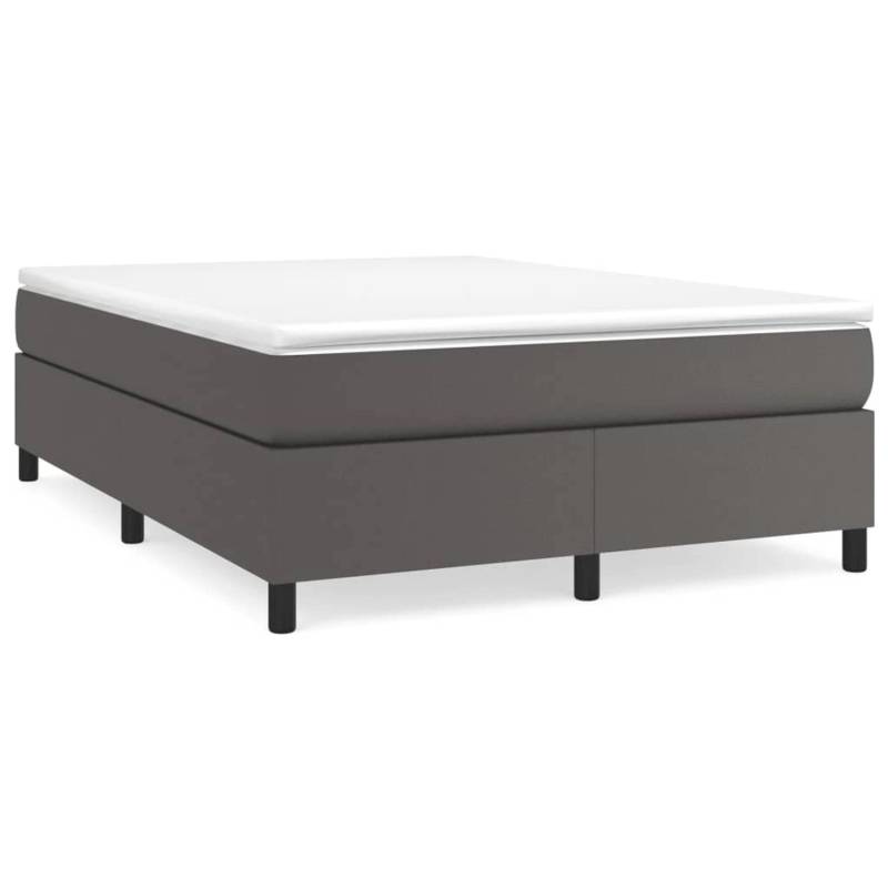 vidaXL Boxspringbett Grau 140x200 cm Kunstleder1469663 von VIDAXL