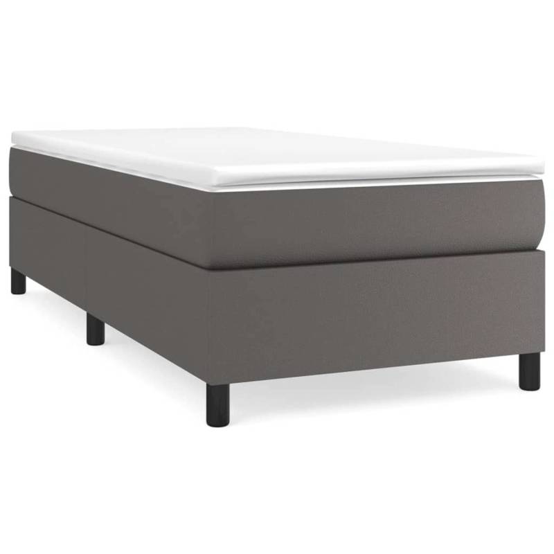 vidaXL Boxspringbett Grau 90x190 cm Kunstleder1465977 von VIDAXL