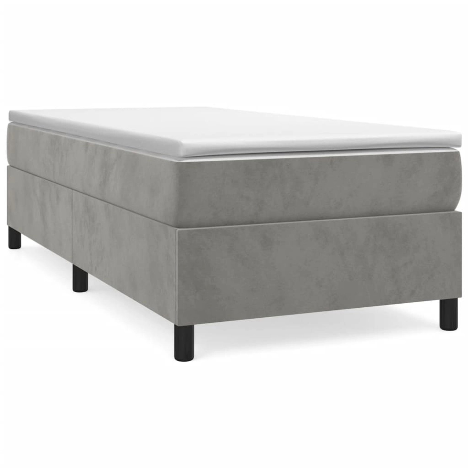 vidaXL Boxspringbett Hellgrau 100x200 cm Samt1400308 von VIDAXL