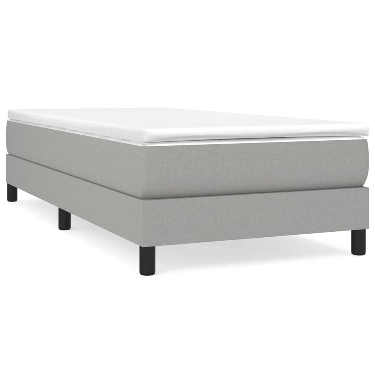 vidaXL Boxspringbett Hellgrau 100x200 cm Stoff1370749 von VIDAXL