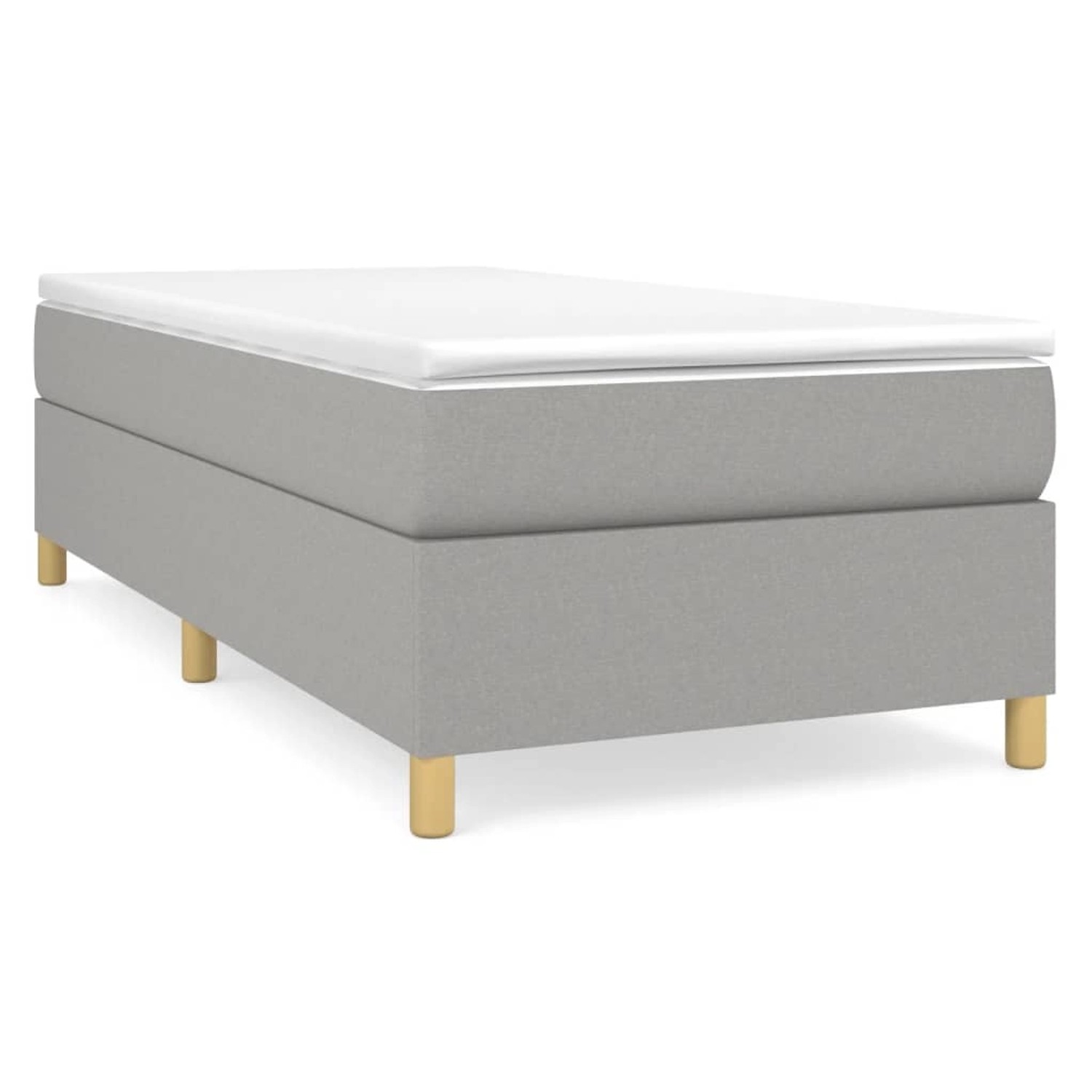 vidaXL Boxspringbett Hellgrau 100x200 cm Stoff1398388 von VIDAXL