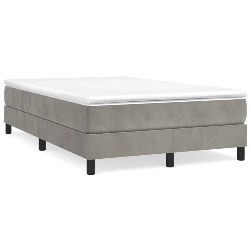 vidaXL Boxspringbett Hellgrau 120x200 cm Samt1371364 von VIDAXL