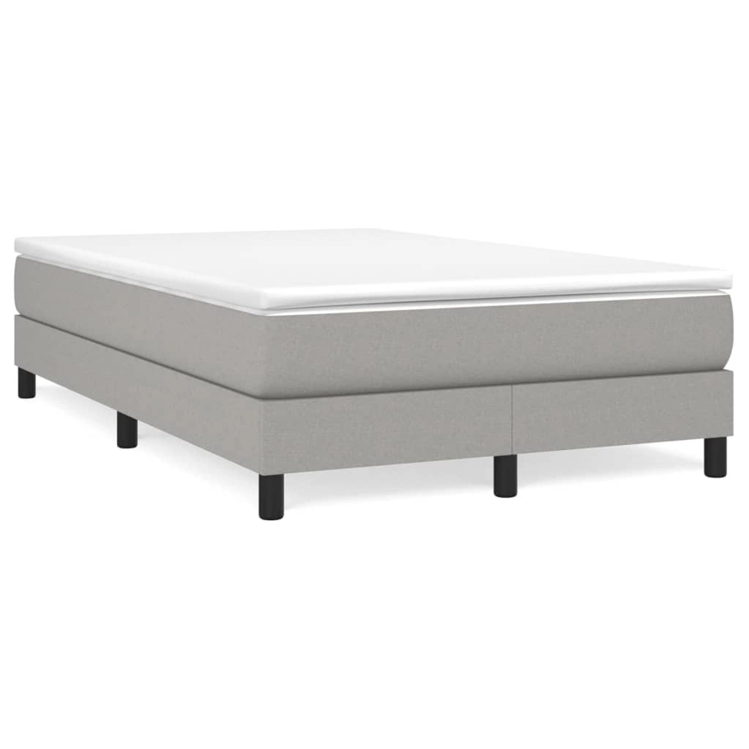 vidaXL Boxspringbett Hellgrau 120x200 cm Stoff1396566 von VIDAXL