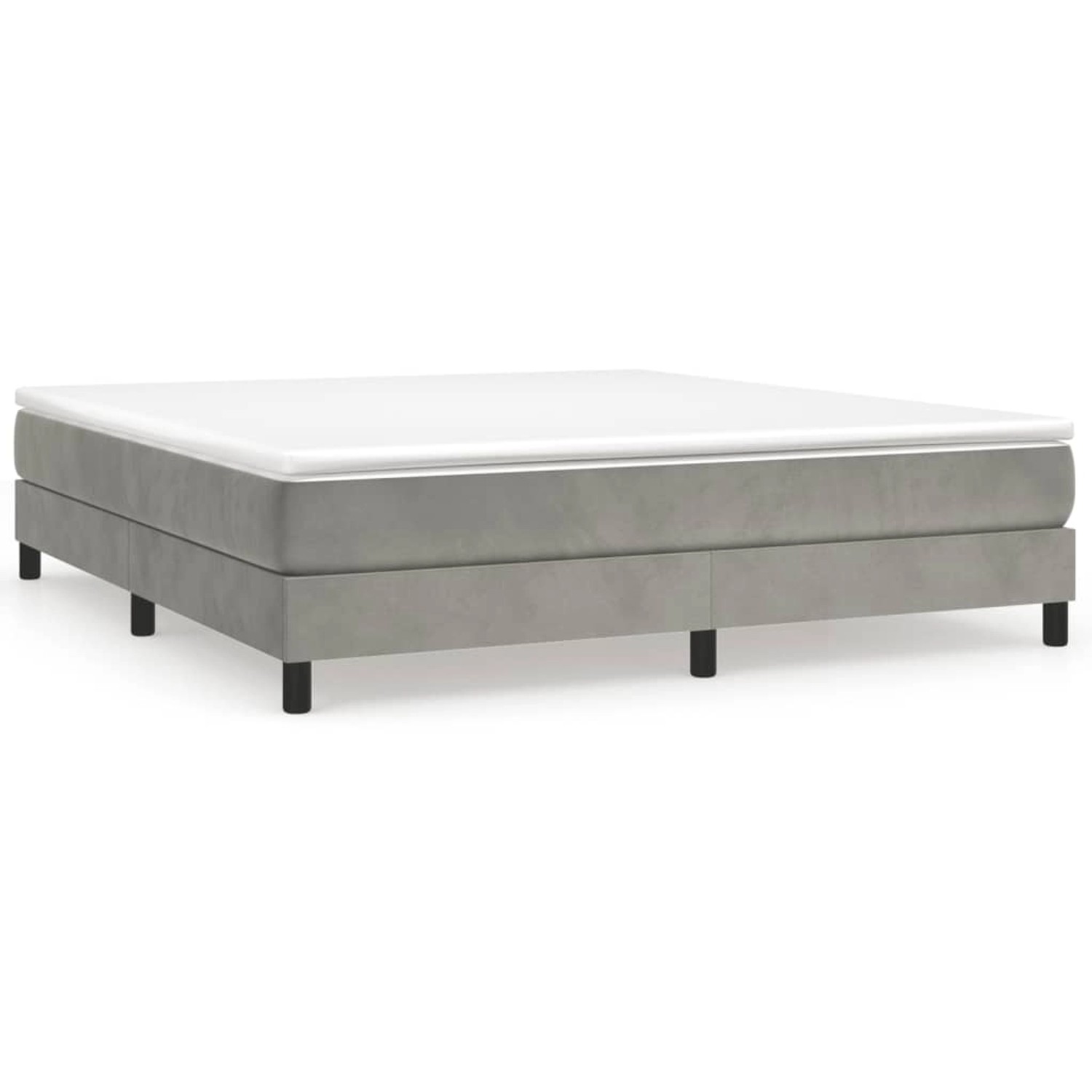 vidaXL Boxspringbett Hellgrau 160x200 cm Samt1397628 von VIDAXL
