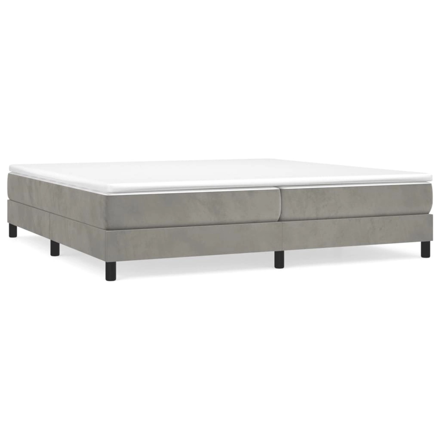 vidaXL Boxspringbett Hellgrau 200x200 cm Samt1389160 von VIDAXL