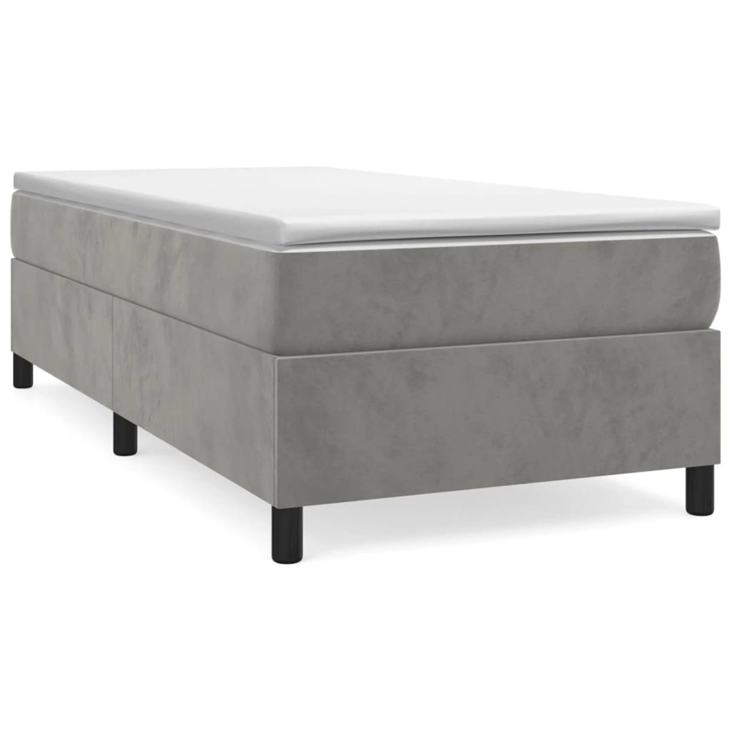 vidaXL Boxspringbett Hellgrau 80x200 cm Samt1371425 vidaXL Boxspringbett Hellgrau 80x200 cm Samt1371425 von VIDAXL