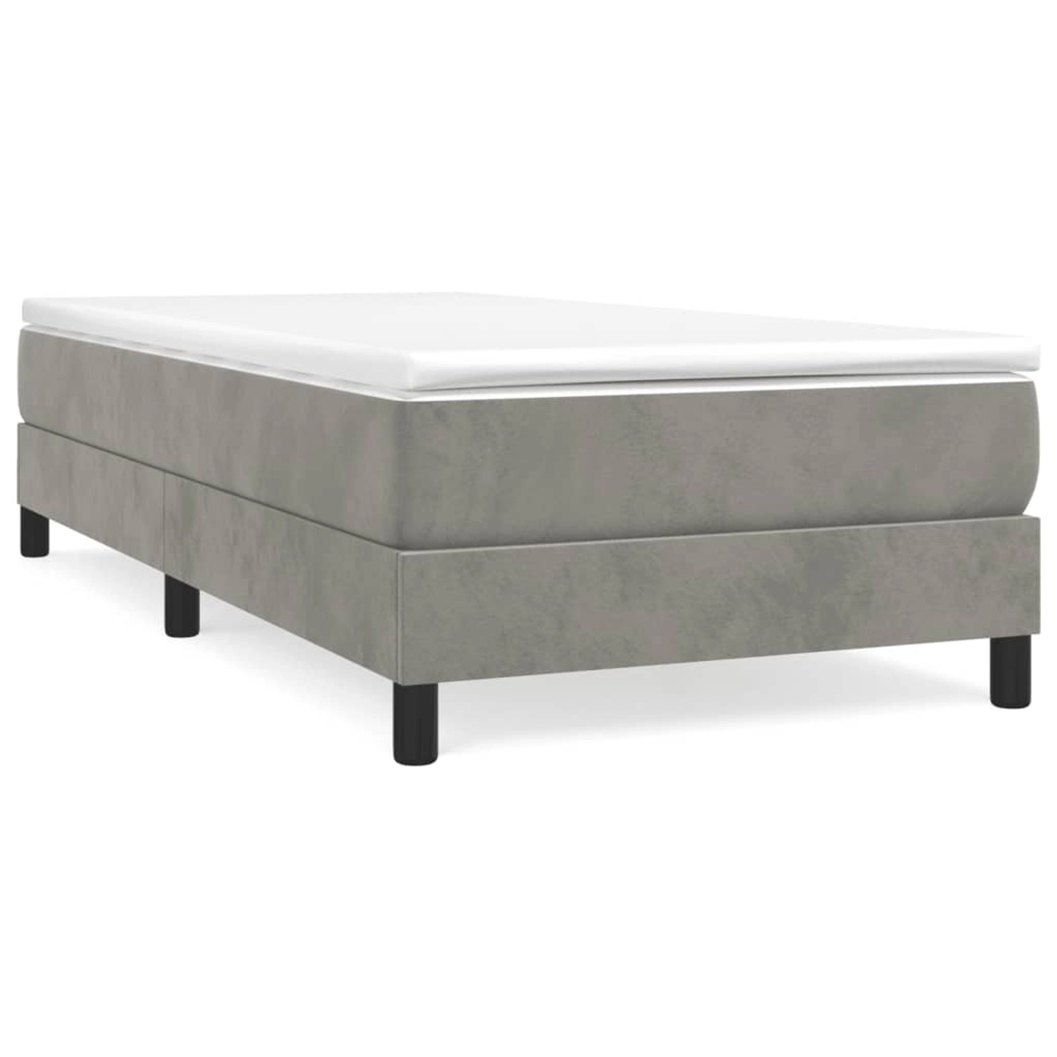 vidaXL Boxspringbett Hellgrau 90x190 cm Samt1537555 von VIDAXL