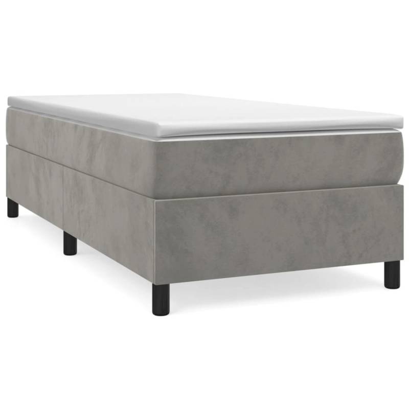 vidaXL Boxspringbett Hellgrau 90x200 cm Samt1394115 von VIDAXL